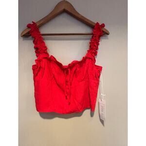 NWT Babydoll Coquette Crop Top Womens Size L Cottagecore 90s